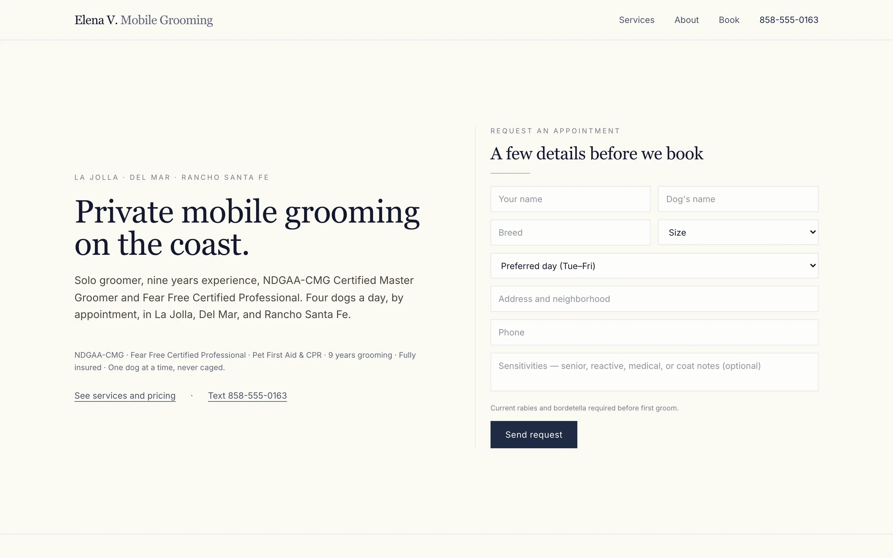 Elena V. Mobile Grooming